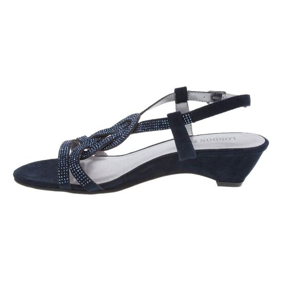 London Fog Navy Strappy Sandals - Picture 3 of 6